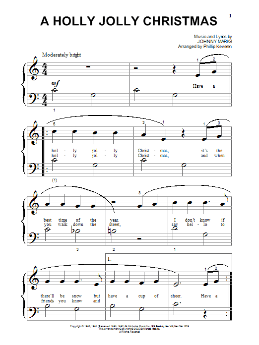Produktgalerie: Seite 1 von 1 A Holly Jolly Christmas (arr. Phillip Keveren), Johnny Marks, Klavier