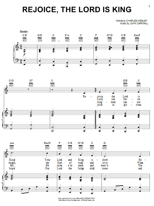 Produktgalerie: Seite 1 von 1 Rejoice, The Lord Is King, Charles Wesley, Gesang, Gitarre, Klavier