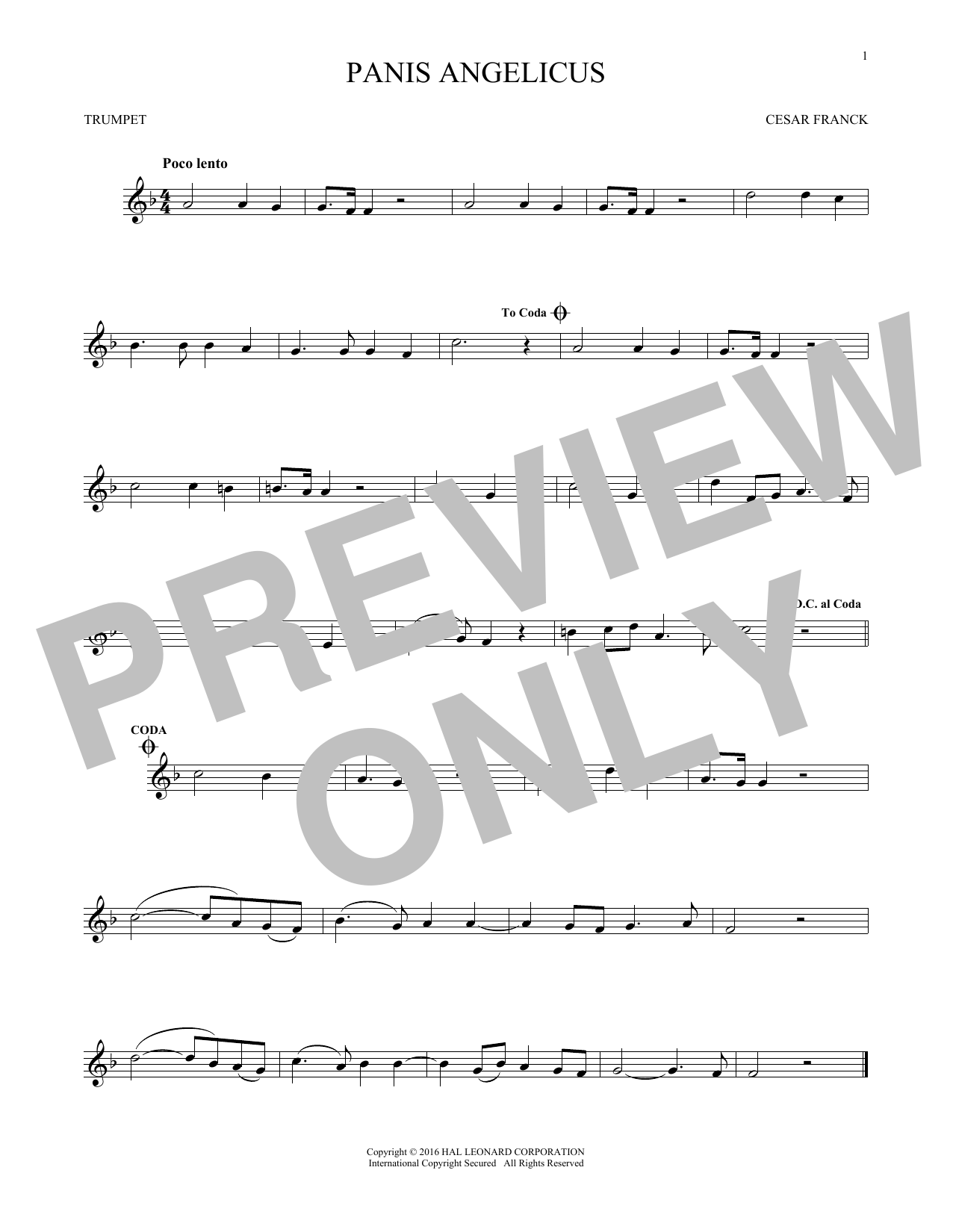 Produktgalerie: Seite 1 von 1 Panis Angelicus (O Lord Most Holy), César Franck, Trompete