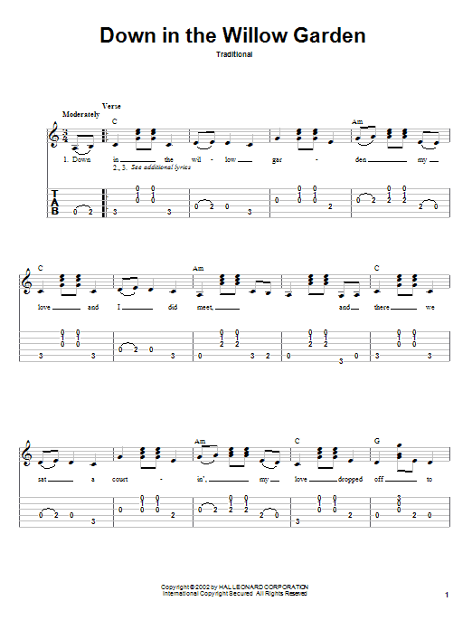 Produktgalerie: Seite 1 von 1 Down In The Willow Garden, Traditional, Gitarre