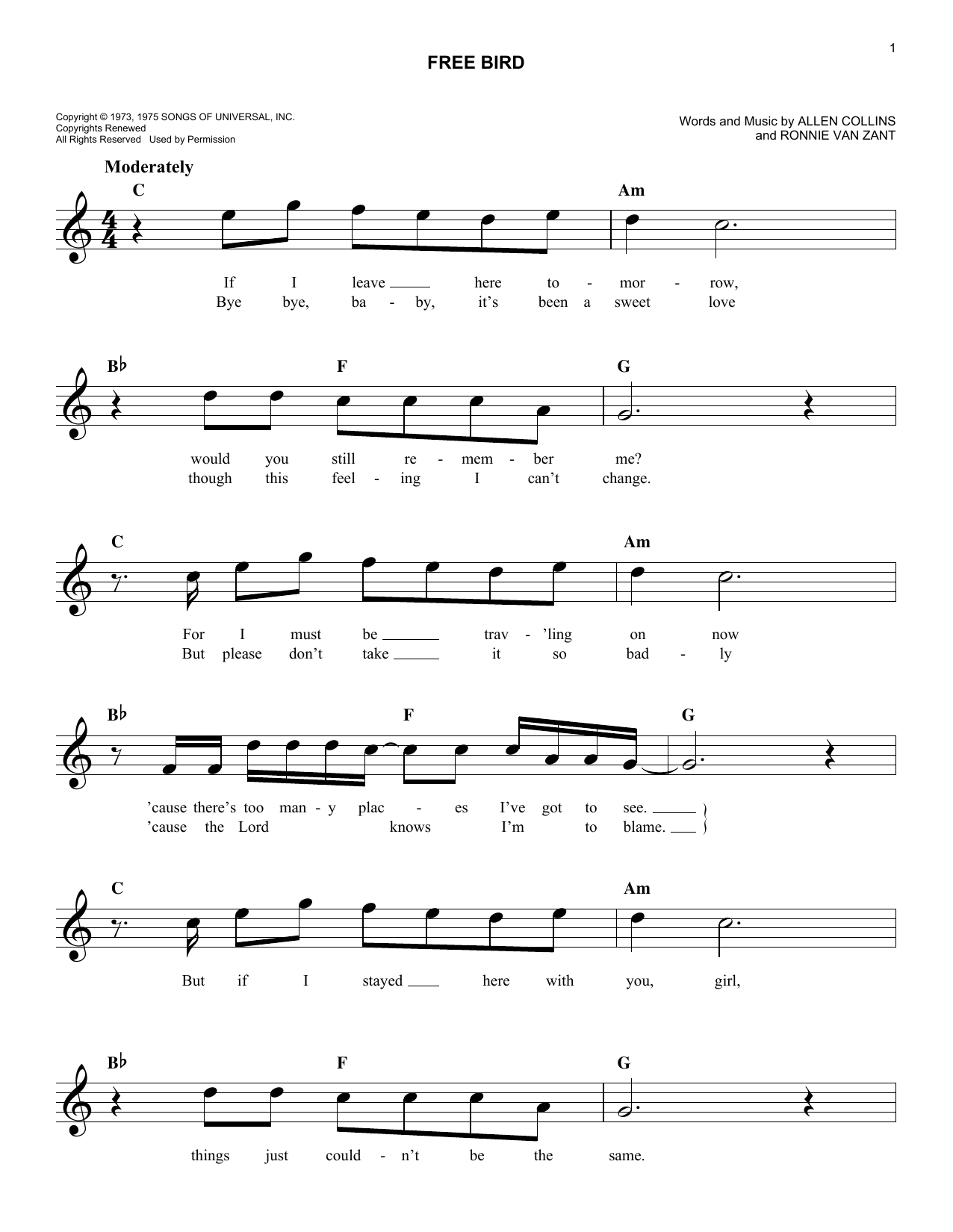 Product picture to: Free Bird - Lynyrd Skynyrd