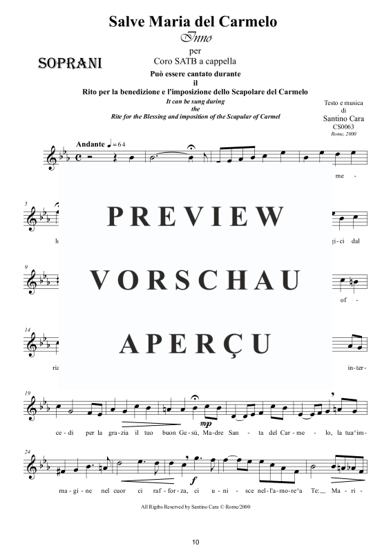 Produktgalerie: Seite 11 von 11 Salve, Maria del Carmelo - Ritus, , Gemischter Chor a capella