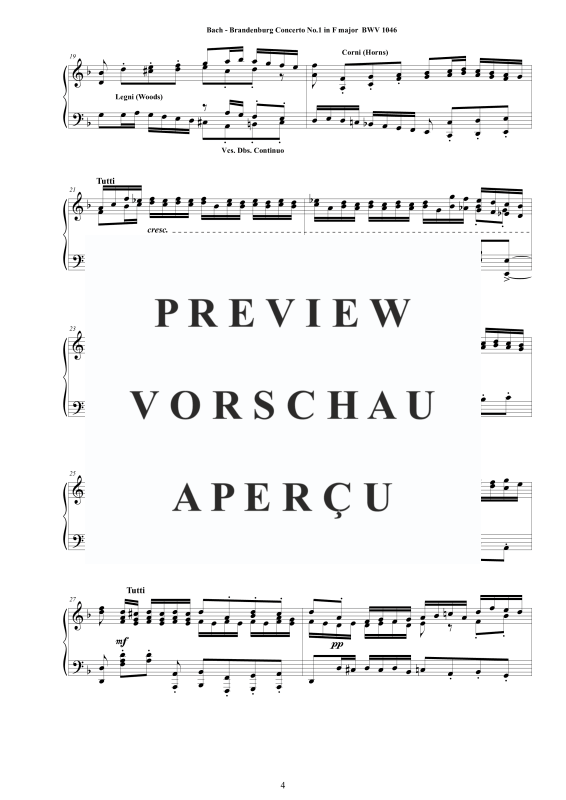 Product gallery: Page 5 of 11 Brandenburg Concerto No. 1 in F major BWV 1046, , Solo Piano