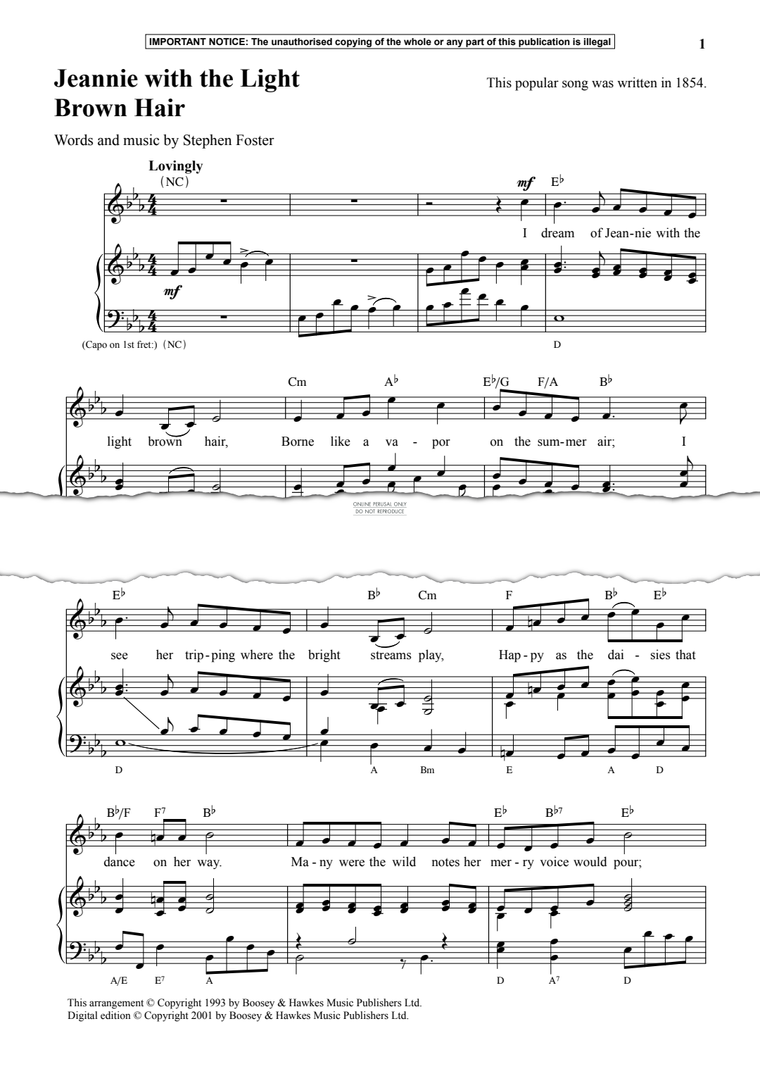 Produktgalerie: Seite 1 von 1 Jeannie With The Light Brown Hair, Stephen Foster, Gesang, Klavier