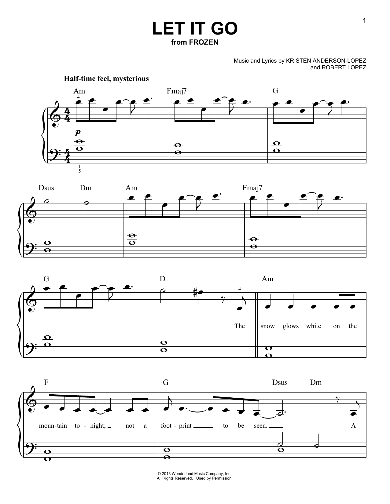 Produktgalerie: Seite 1 von 1 Let It Go (from Frozen), Idina Menzel, Klavier