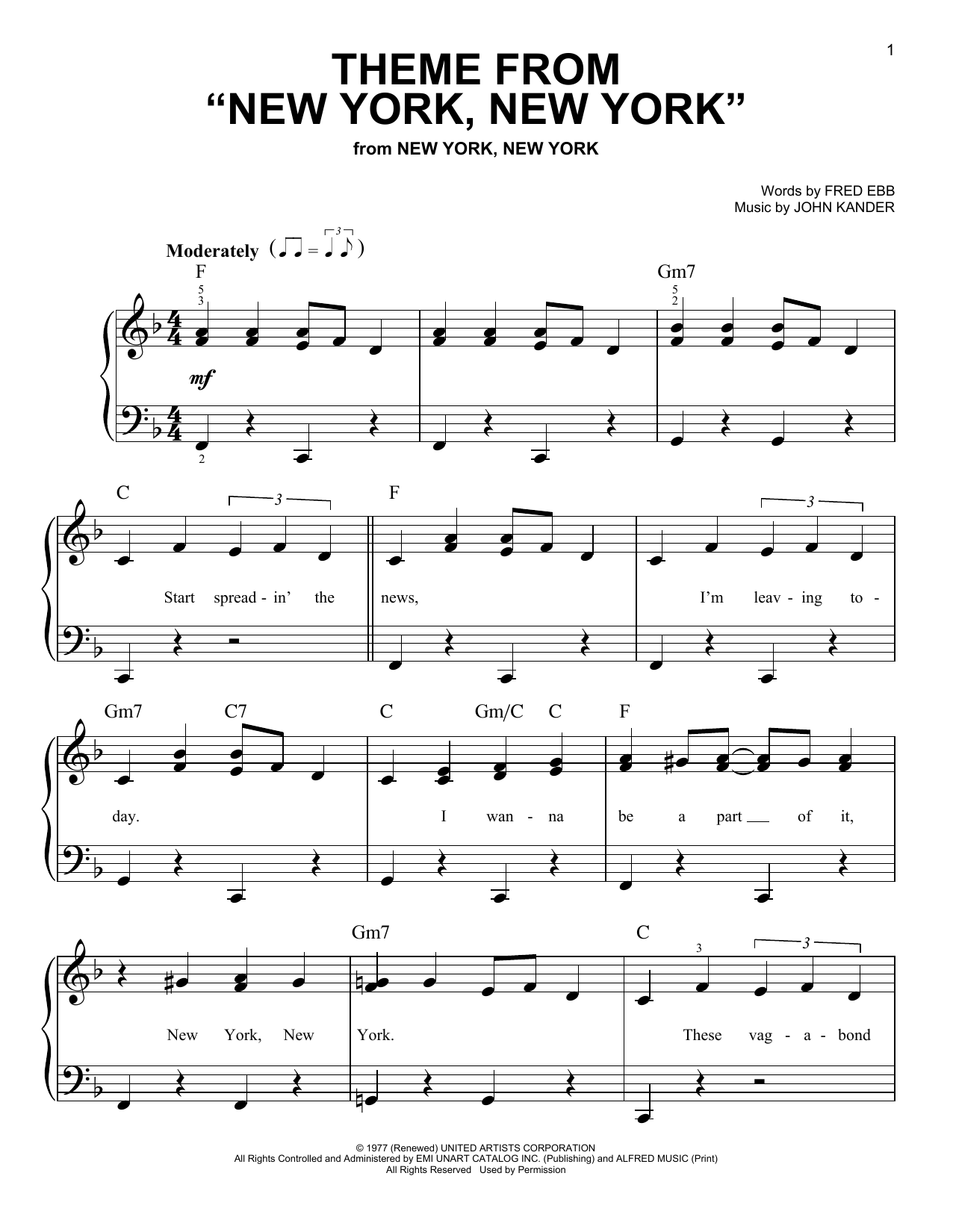 Produktbild zu: Theme From "New York, New York"