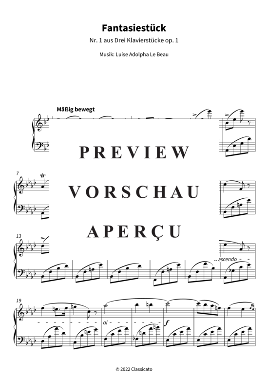 Product gallery: Page 4 of 7 Fantasiestück - Nr. 1 aus Drei Klavierstücke op. 1 , , Piano Solo