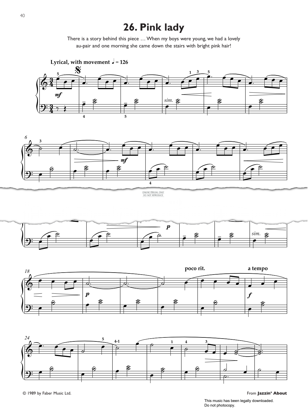 Produktbild zu: Pink Lady (from 'Jazzin' About')