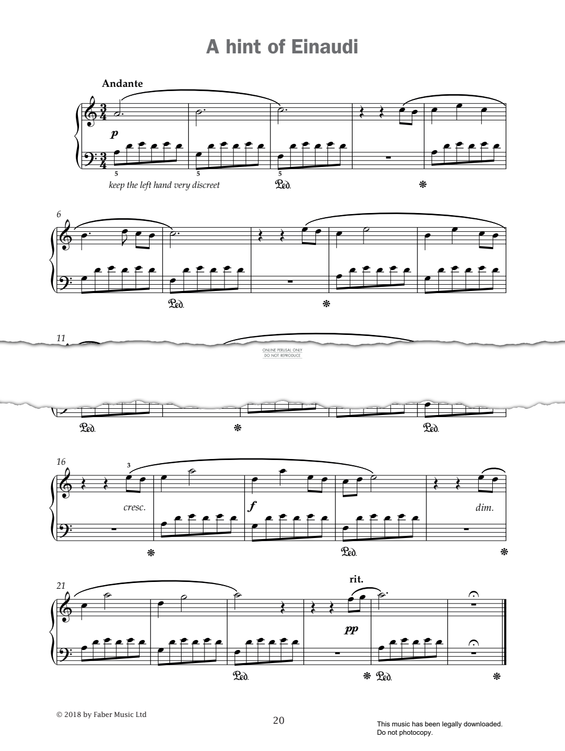 Produktgalerie: Seite 1 von 1 A Hint Of Einaudi (from 'Improve Your Sight-Reading! A Piece a Week Piano Grade 4'), Paul Harris, Klavier