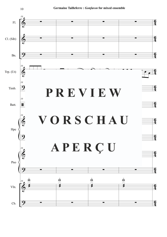 Produktgalerie: Seite 11 von 11 Gonfaron or Tante Chinoise et Les Autre, , Flöte, B-Klarinette, Fagott, Trompete in C, Pauken, Schlagzeug, Harfe, Klavier, Violine, Kontrabass