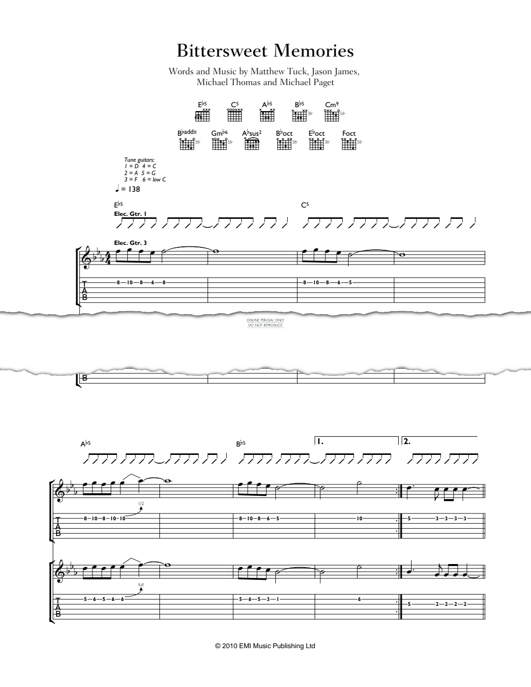 Produktgalerie: Seite 1 von 1 Bittersweet Memories, Bullet For My Valentine, Gesang, Gitarre