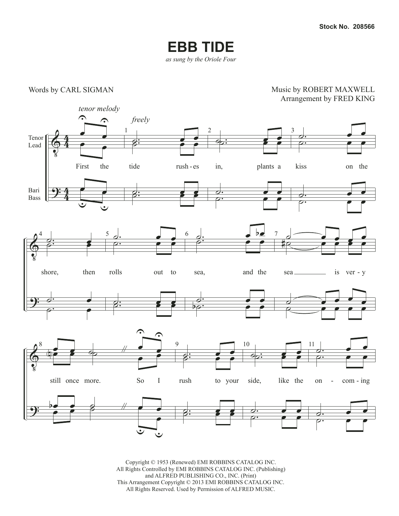 Product picture to: Ebb Tide (arr. Fred King)