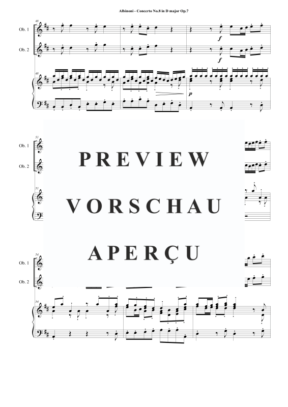 Product gallery: Page 7 of 11 Oboe Concerto No.8 in D-Dur Op.7, , 2 Oboes and Piano/Harpsichord