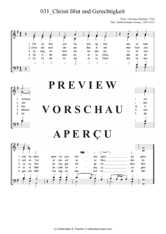 Produktbild zu: Christi Blut und Gerechtigkeit Chorsatz Alte Meister