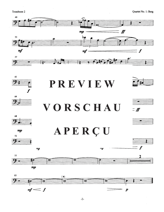 Product gallery: Page 16 of 20 Quartet No. 1: Berg , , (tuba quartet 2x trombone +2x tuba)