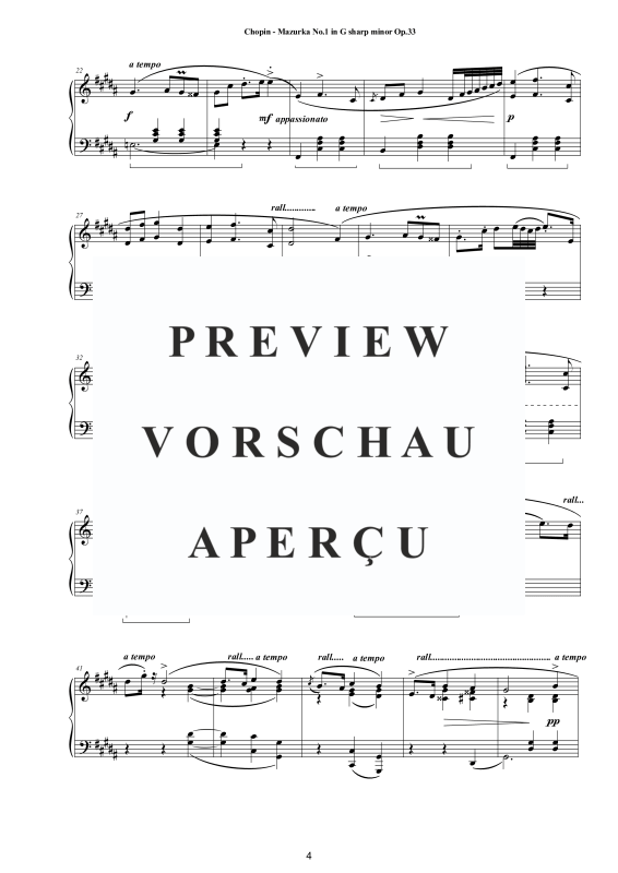 Produktgalerie: Seite 5 von 11 4 Mazurkas Op.33 für Klavier - Vollständige Partituren, , Klavier Solo