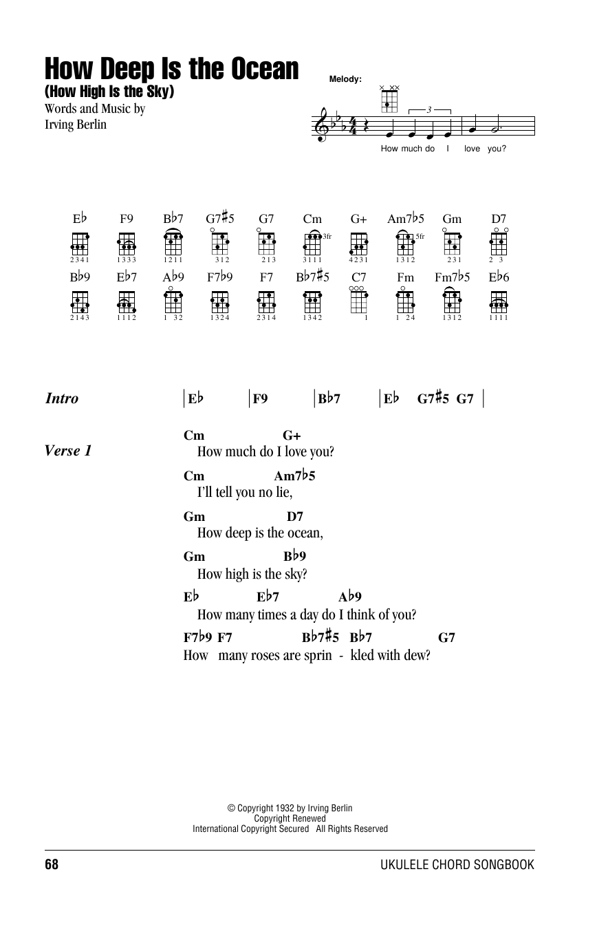 Product gallery: Page 1 of 1 How Deep Is The Ocean (How High Is The Sky), Irving Berlin