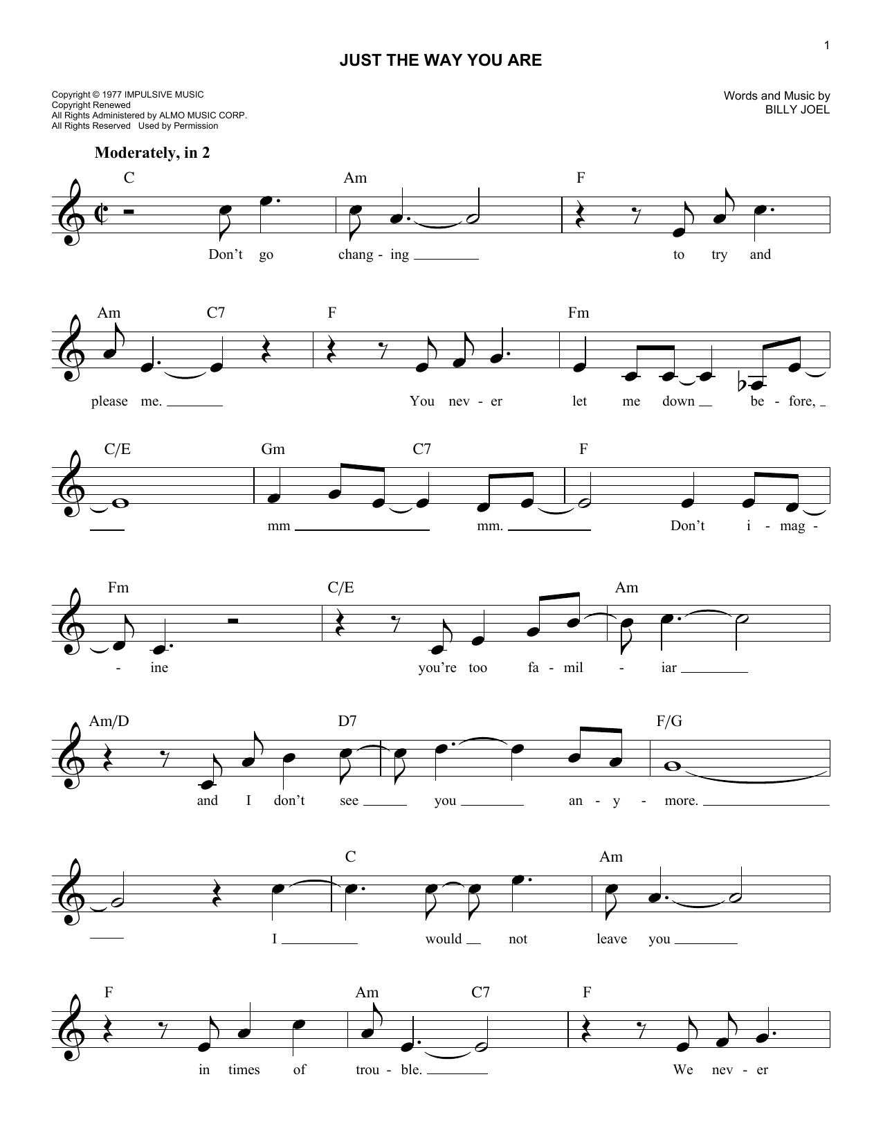 Produktgalerie: Seite 1 von 1 Just The Way You Are, Billy Joel