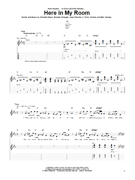 Produktgalerie: Seite 1 von 1 Here In My Room, Incubus, Gitarre