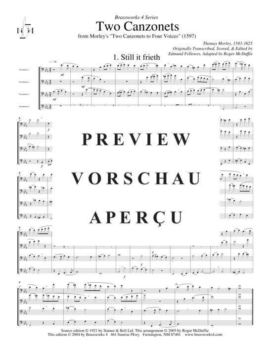 Produktgalerie: Seite 2 von 11 2 Canzonets , , (Posaunen-Quartett)