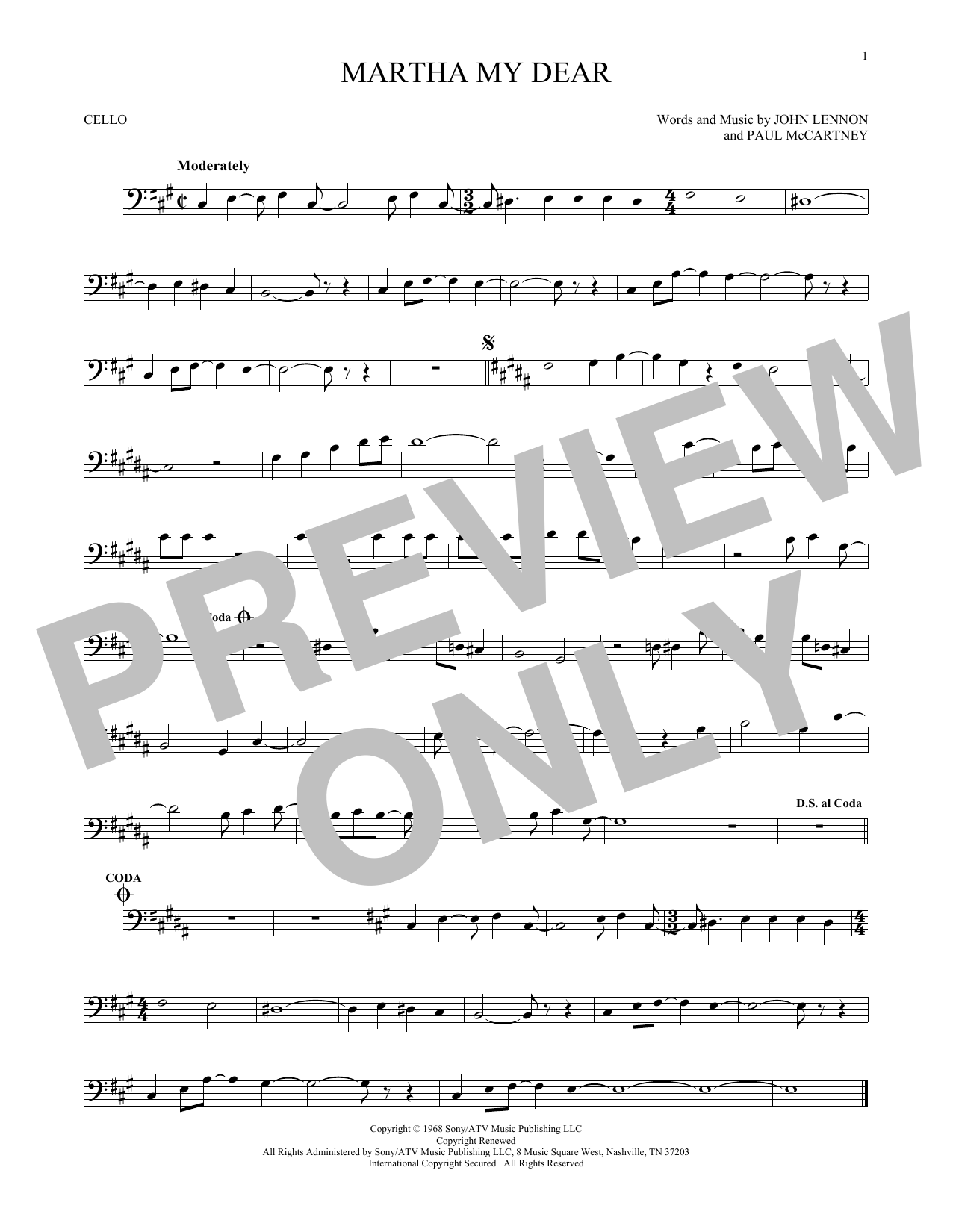 Produktgalerie: Seite 1 von 1 Martha My Dear, The Beatles, Violoncello