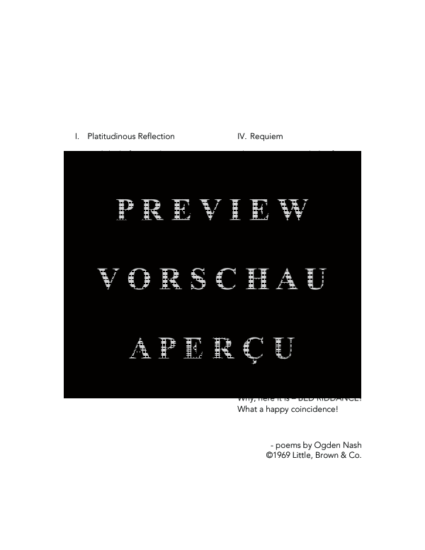 Produktgalerie: Seite 5 von 11 Bed Riddance, , (Trio Sopran, Klarinette und Klavier)