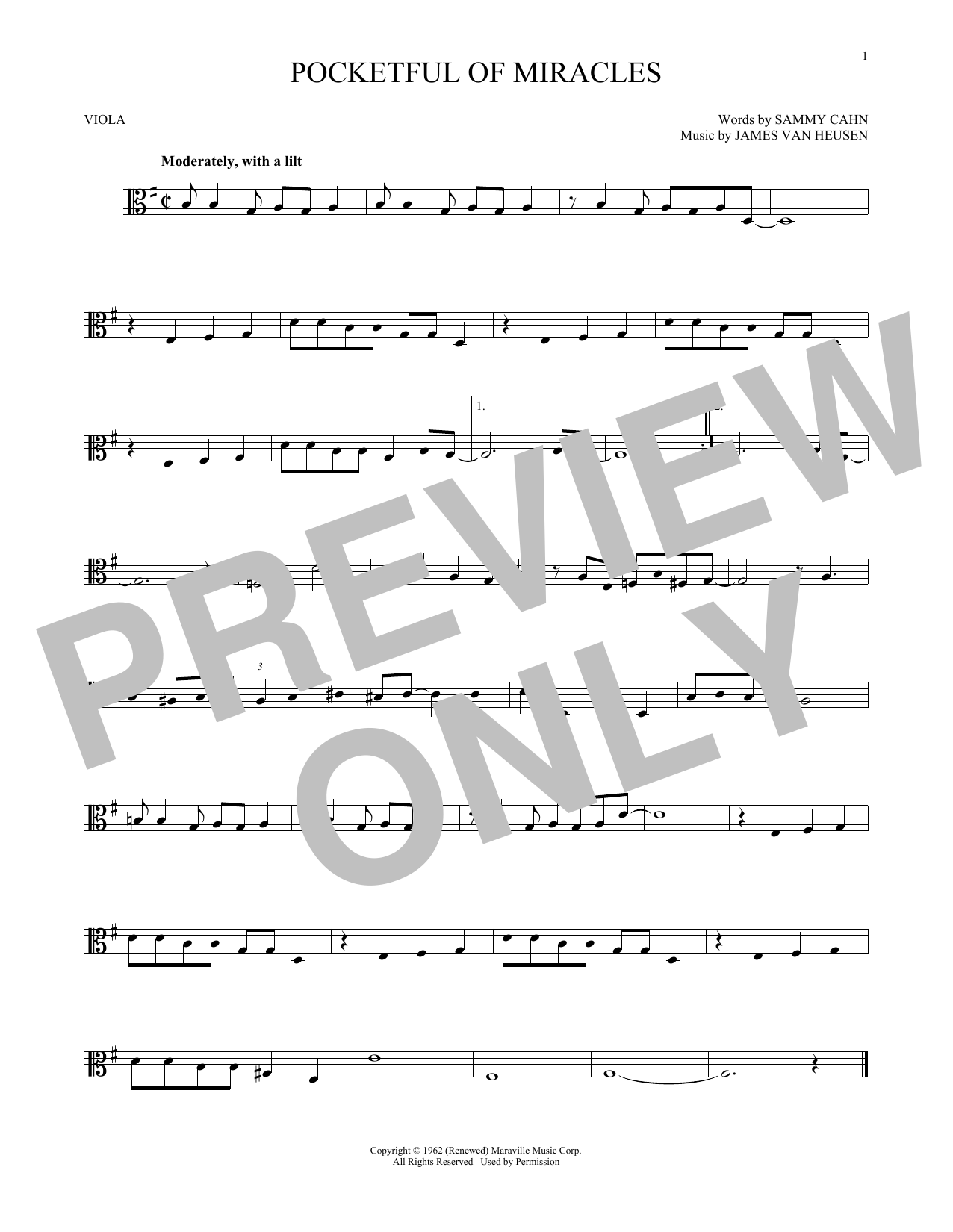 Product gallery: Page 1 of 1 Pocketful Of Miracles, Sammy Cahn