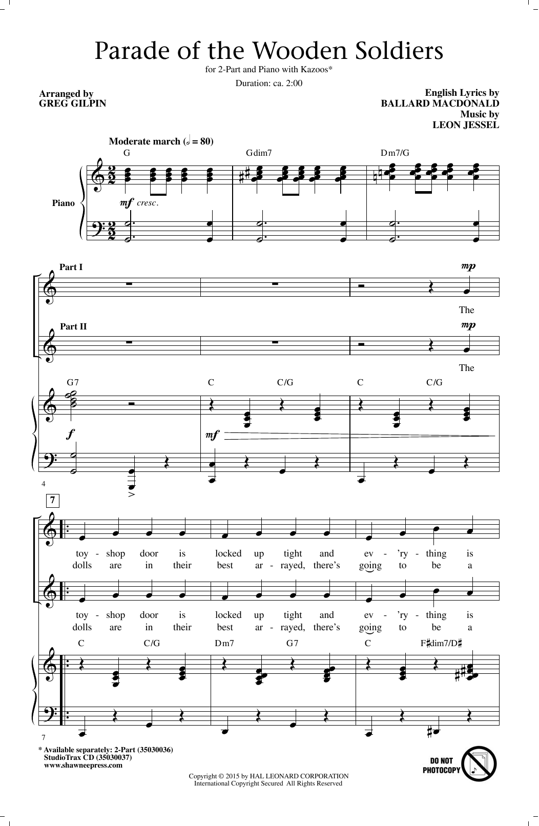 Produktbild zu: Parade Of The Wooden Soldiers (arr. Greg Gilpin)