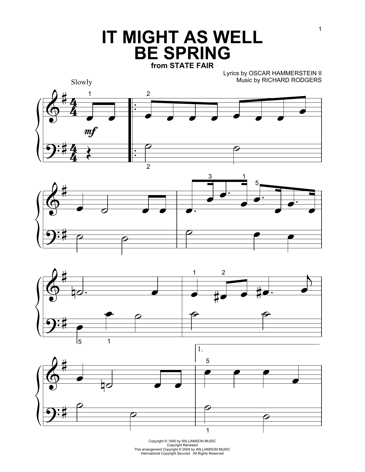 Produktgalerie: Seite 1 von 1 It Might As Well Be Spring, Rodgers & Hammerstein, Klavier