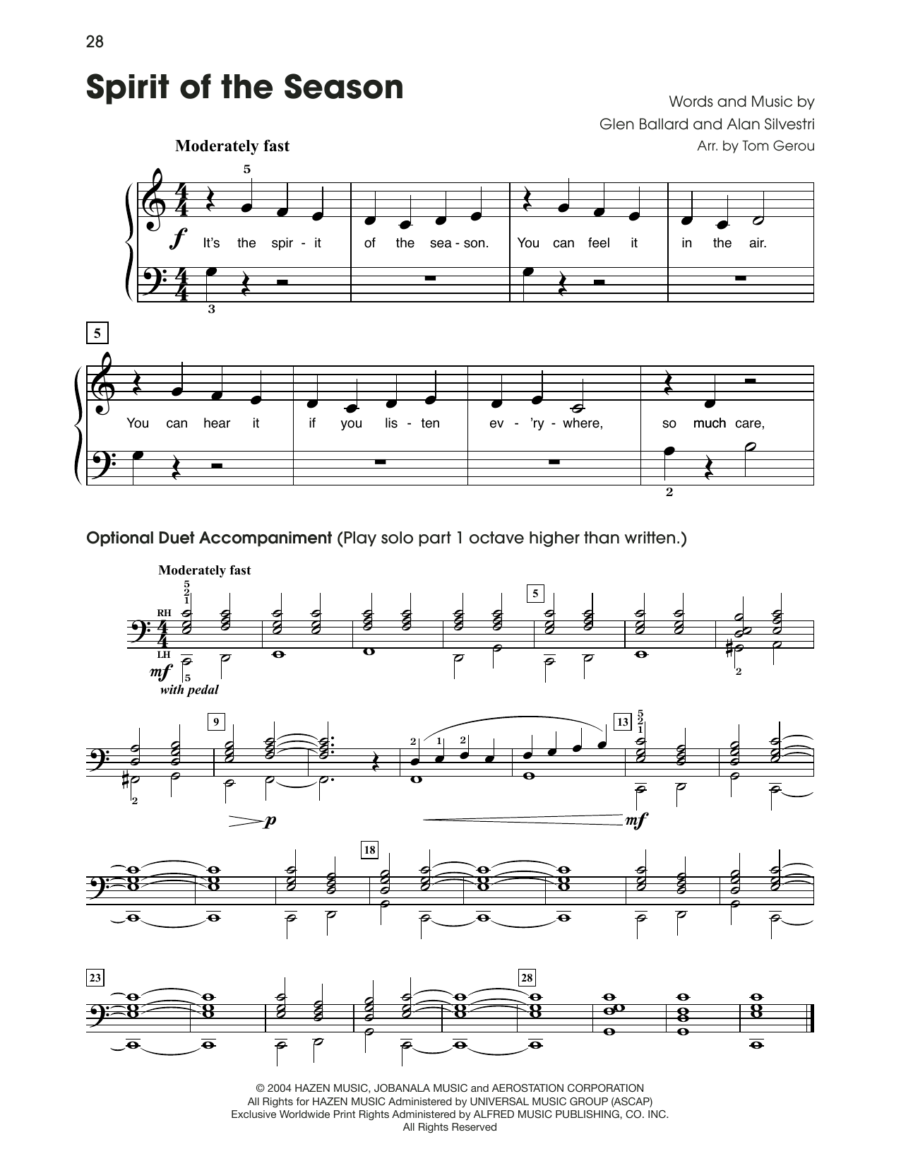 Product picture to: Spirit Of The Season (from The Polar Express) (arr. Tom Gerou)