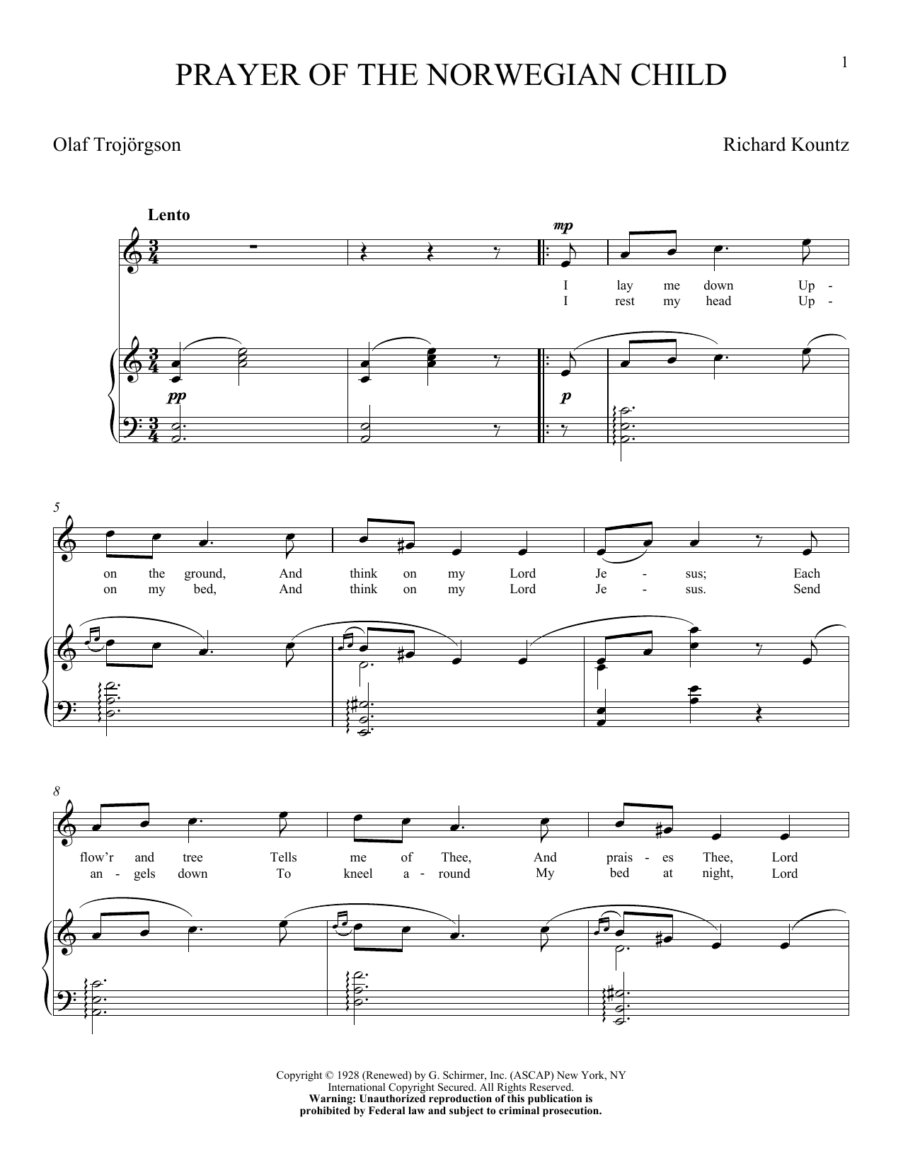 Product gallery: Page 1 of 1 Prayer Of The Norwegian Child, Olaf Trojargson