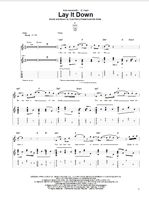 Produktgalerie: Seite 1 von 1 Lay It Down, Aerosmith, Gitarre