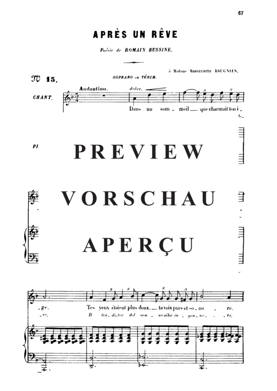 Product gallery: Page 2 of 5 Après un rêve Op.7 No.1, , High Voice and Piano