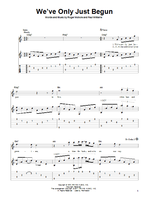 Produktgalerie: Seite 1 von 1 We've Only Just Begun, Carpenters, Gitarre