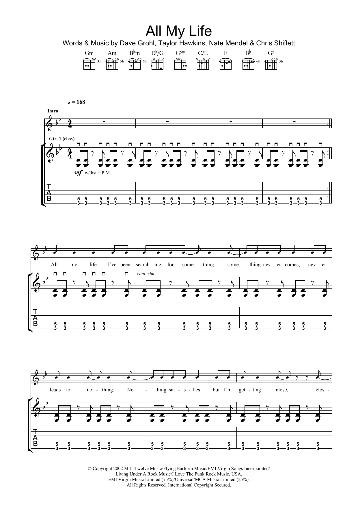 Produktgalerie: Seite 1 von 1 All My Life, Foo Fighters, Gitarre