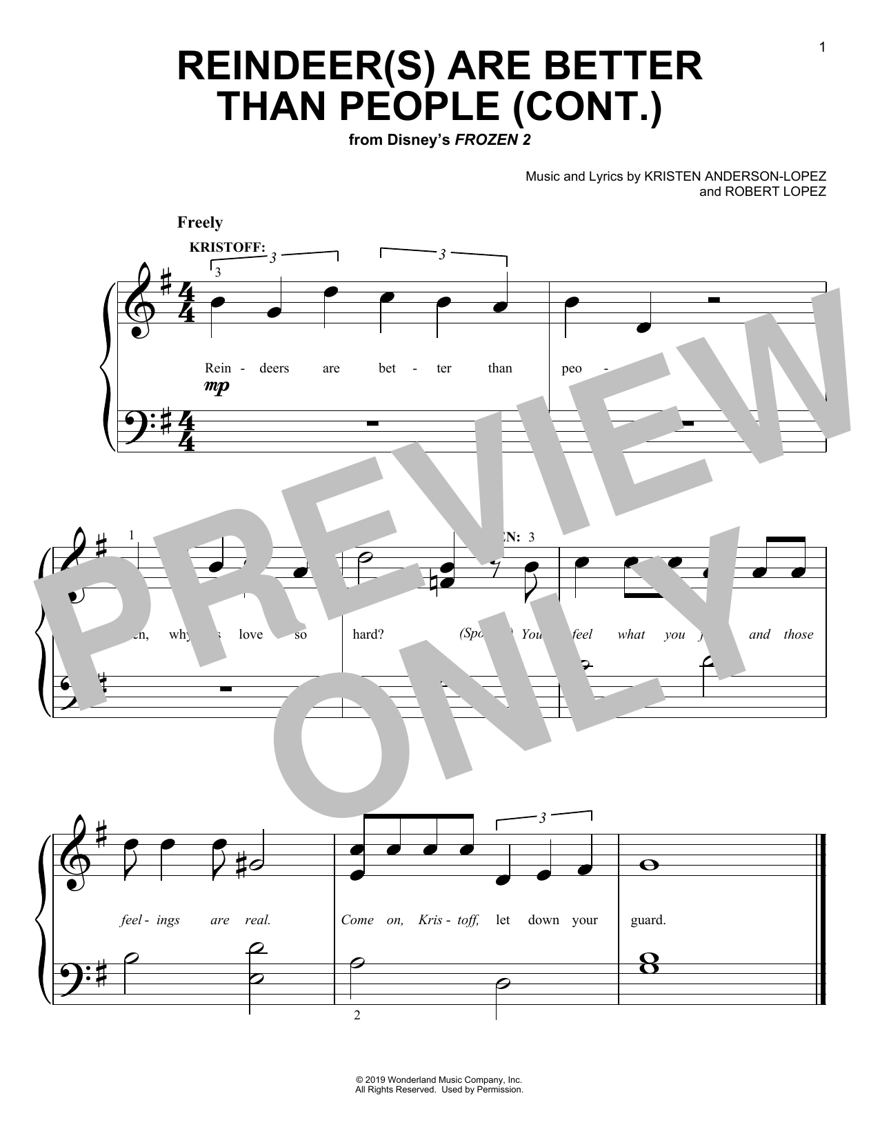Produktbild zu: Reindeer(s) Are Better Than People (Cont.) (from Disney's Frozen 2)
