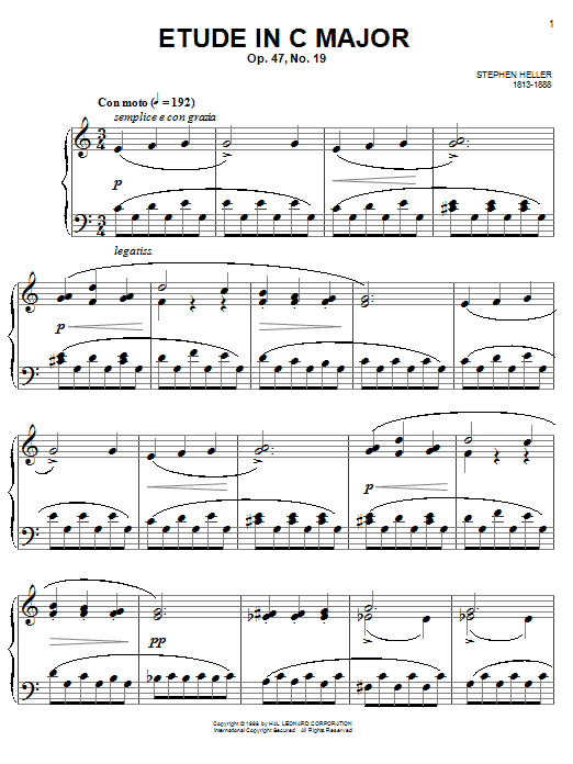 Product picture to: Etude in C Major, Op. 47, No. 19