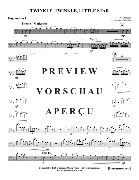 Product gallery: Page 11 of 21 Twinkle, Twinkle Little Star , , (Tuba Quartet: 2x Baritone, 2xTuba)