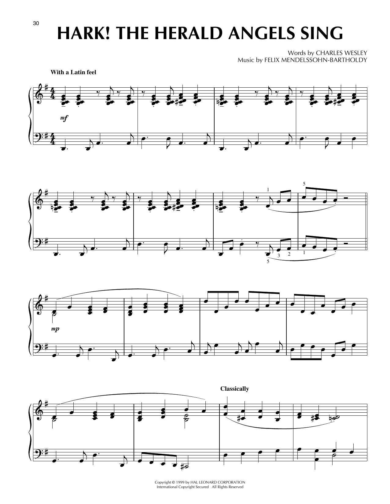 Product picture to: Hark! The Herald Angels Sing [Jazz version] (arr. Frank Mantooth)
