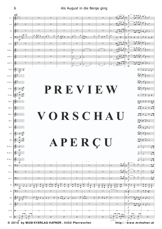 Product gallery: Page 11 of 11 Als August in die Berge ging, , (large wind orchestra)