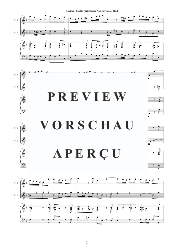 Produktgalerie: Seite 3 von 11 Double Flute Sonata No.2 in F major Op.2, , Zwei Flöten und Cembalo
