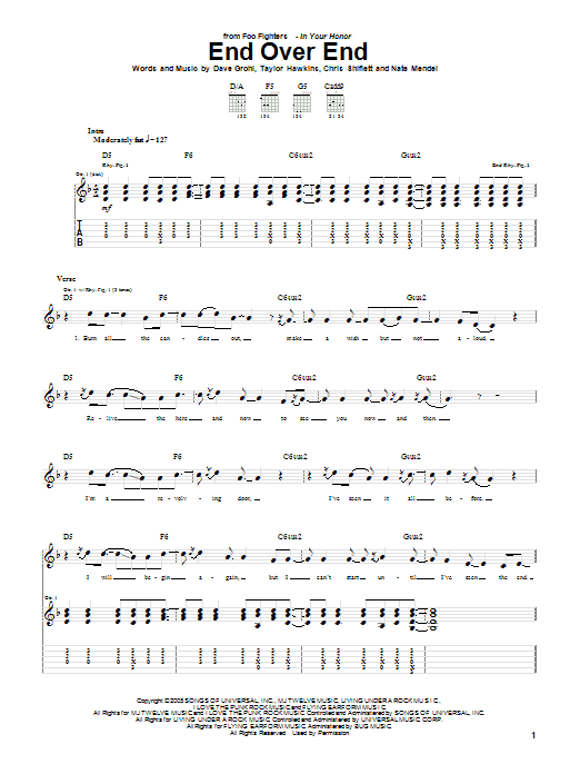 Produktgalerie: Seite 1 von 1 End Over End, Foo Fighters, Gitarre