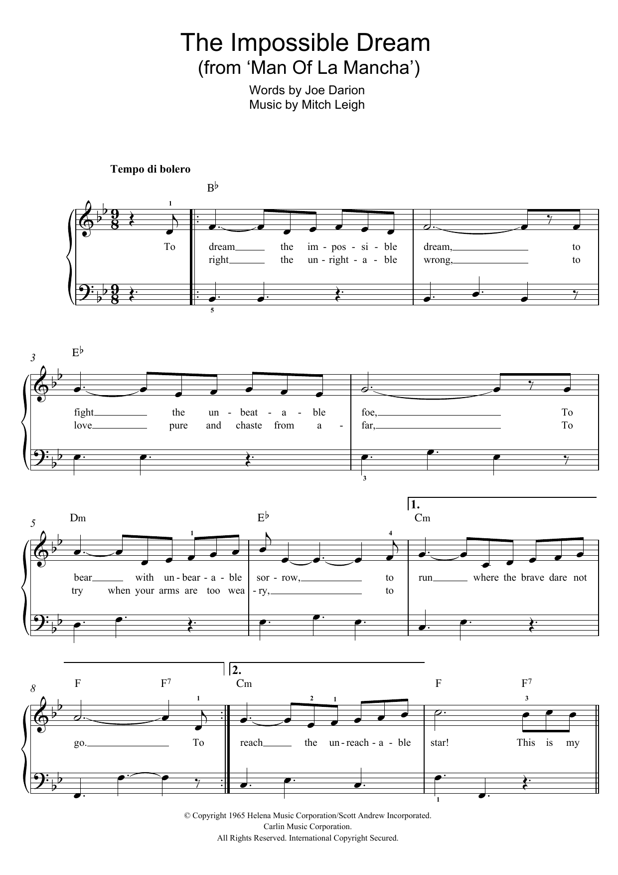 Produktbild zu: The Impossible Dream (from Man Of La Mancha)