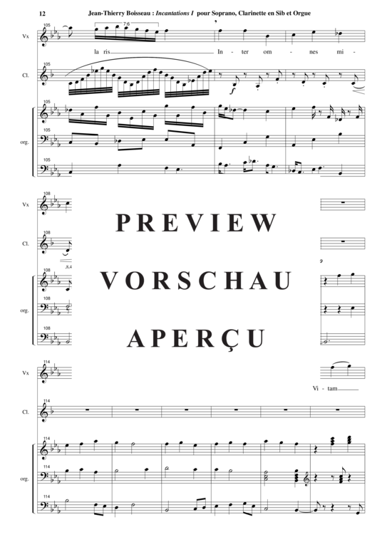 Product gallery: Page 13 of 20 Incantations I sur Ave Maris Stella , , (soprano, clarinet in Bb + organ)