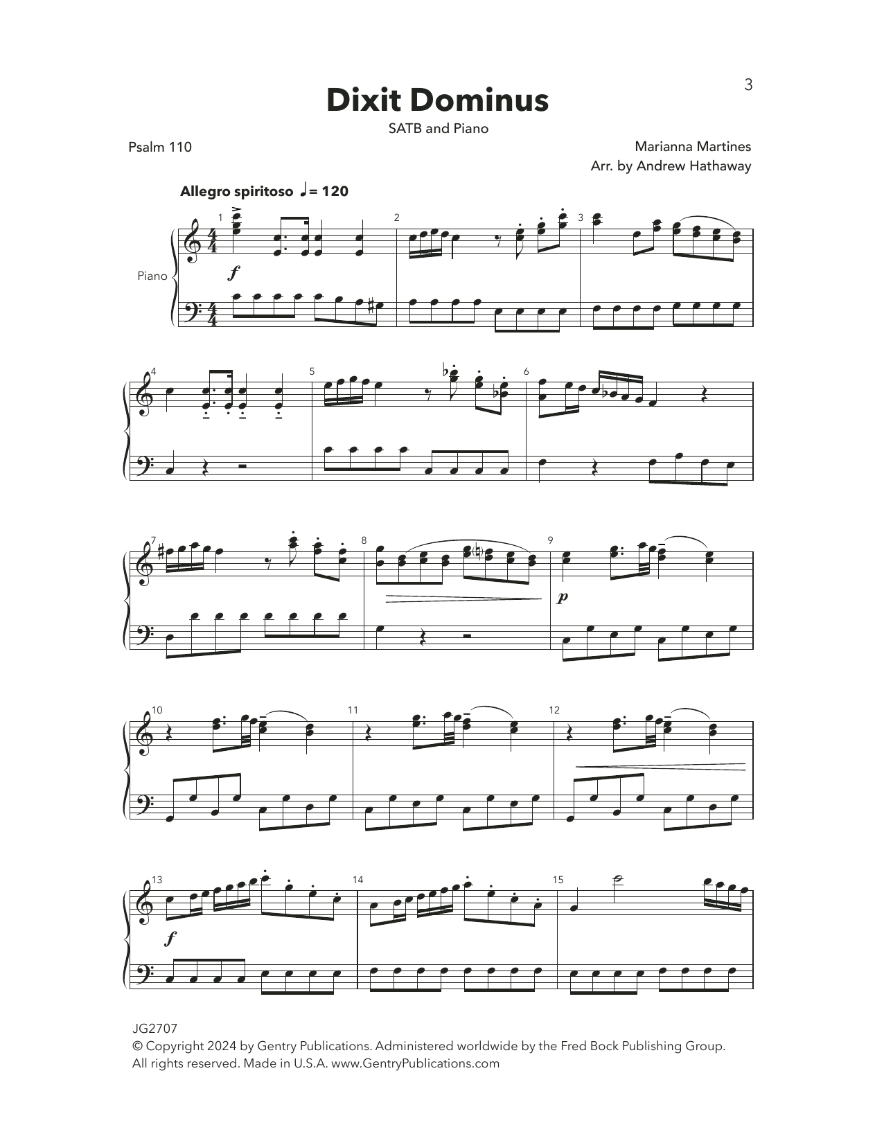 Product picture to: Dixit Dominus (arr. Andrew Hathaway)