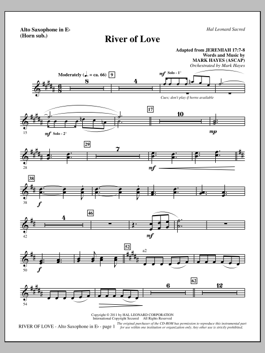 Produktbild zu: River Of Love - Alto Sax (sub. Horn)