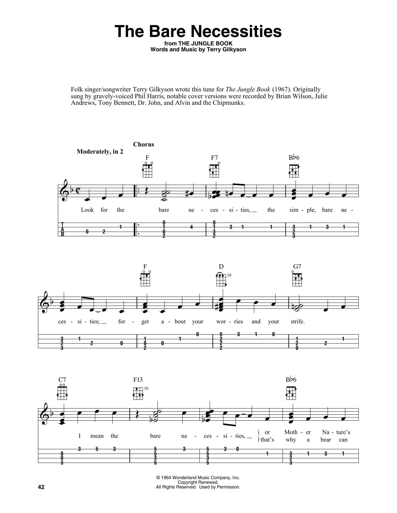 Product gallery: Page 1 of 1 The Bare Necessities (from The Jungle Book) (arr. Fred Sokolow), Terry Gilkyson