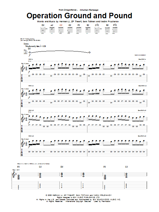 Produktgalerie: Seite 1 von 1 Operation Ground And Pound, Dragonforce, Gitarre