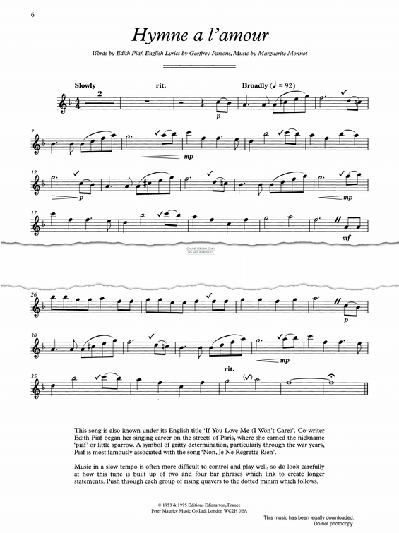 Product gallery: Page 1 of 1 If You Love Me (I Won't Care) - Hymne A L'Amour, Margueritte Monnot