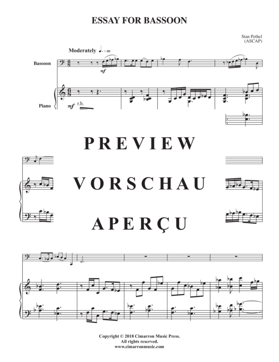 Product gallery: Page 3 of 7 Essay for Bassoon , , (bassoon + piano)